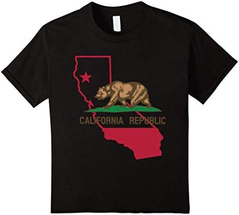 Kids California Republic State Flag Bear- Super Comfortable 10 Black