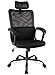 Smugdesk Ergonomic Office Chair Adjustable Headrest Mesh Office Chair Office Desk Chair Computer Task Chair (Black) - 2579