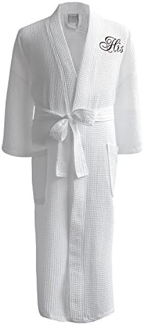 Caravalli Egyptian Cotton Waffle Robe, Spa Robe w/Custom Embroidered Monogram