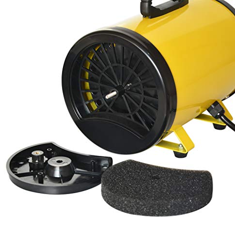 C&W Pet Dog Cat Hair Dryer Blower,Pet Grooming Dryer with Heater,Speed Adjustable Dog Hair Dryer,Pet Dryer for Large Small Dogs Cats Animal,Variable Speed (Yellow)