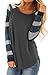Allimy Women Plus Size Striped Shirts Tee Fall Clothing Tunics Tops Blouses with Sleeves 2X Grey