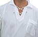 Cotton Natural Kauai Bead Drawstring Short Sleeve Shirt (Large, White)