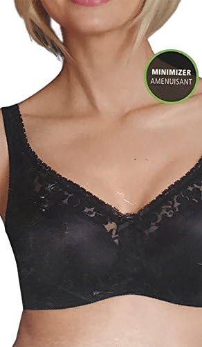 Best Brand Basics Women's Underwire Minimizer Firm Support Bra (38C, Black)