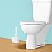 Topsky 3 Pack Toilet Brushes with Holder Set, Compact Toilet Bowl Brush Cleaner with Storage Caddy Long Handle Stiff Bristles Brush, White