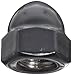 Black Powder-Coated Steel Acorn Nut, USA Made, 3/8