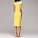 2018 New! Women Work Dresses,Summer Casual Solid Short Sleeve Slim Pencil Mini Dress (Yellow, L)