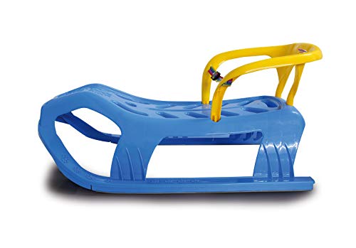 Jamara 460367 460367-Snow Play Sled Snow-Star 90cm Metal Runners, Protection Against Tipping, Backrest incl. Safety Strap, Blue - Thumbnail 6