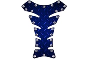 IMMORTAL GRAPHIX Motorcycle sportbike Blue diamondplate rivets 3D Domed Tank Pad protector Guard Sticker Decal