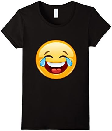 Women's Laughing Crying With Tears Emoji Funny Cute Laugh T-Shirt Large Black
