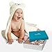 Bimboly Extra Soft Baby Bamboo & Cotton Hooded Towel + Bonus Bath Set | Antibacterial and Hypoallergenic | Keeps Baby Dry and Warm | Sized for Infant and Toddler | Baby shower Gift | Ivory