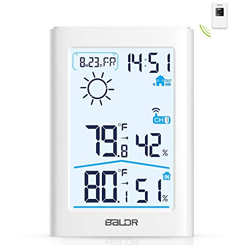 Slopehill Weather Station, Indoor Outdoor Thermometer Hygrometer with Remote Sensor, Digital Wireless Temperature and Humidity Monitor with Weather Forecast, Date/Time Display, Alarm Clock, Backlight - Thumbnail 7