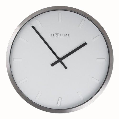Nextime Paniki Stripe Wall Clock Silver