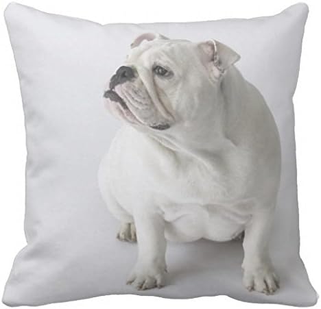 White English Bulldog Throw Pillow Case 18" * 18"