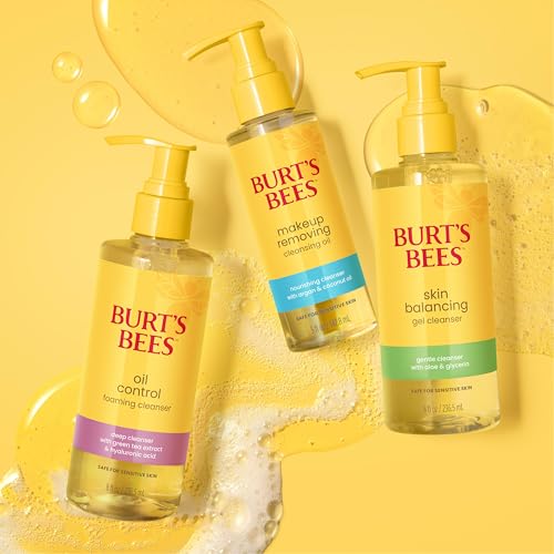 BURT’S BEES MAKEUP REMOVING CLEANSING OIL; NORMAL AND DRY SKIN; SAFE FOR SENSITIVE SKIN; COCONUT AND ARGAN OILS; DOES NOT CLOG PORES; HYDRATES, NOURISHES; NON GREASY; CONVENIENT PUMP;(1) 5 FL. OZ.