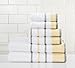 Decorative Bath Towel Set - Luxury Cotton 6 Piece Towel Set - 2 Bath Towels, 2 Hand Towels, 2 Washcloths - Luxurious, Ultra-Soft, Durable Towels for Bathroom Decor (Gold/Grey)