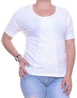 Jessica Simpson Juniors' Short-Sleeve Mesh-Inset Top White Size Small