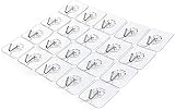 NEEMAY 22lb/9.9kg(Max) Adhesive Heavy Duty Sticky Hooks Removable Waterproof Reusable Stainless Hooks For Hanging Wall Ceiling Bathroom Kitchen Bedroom(20pcs)