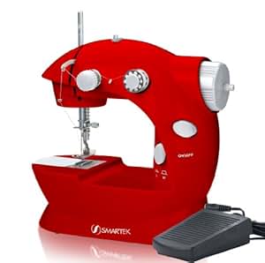 Amazon.com: Smartek RX-08 Mini Sewing Machine with Pedal, Red