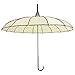 Kung Fu Smith Women Vintage Polka Dots Travel Stick Rain Pagoda Parasol Umbrella (Beige)