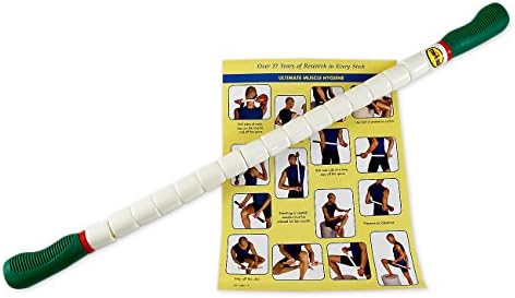 The Stick Flex Stick - 26 Inches - Maximum Flexibility With Green Handles - Therapeutic Body Massage Stick - Potentially Improves Flexibility - Aids Muscle Recovery And Muscle Pain - Provides Myofascial Release