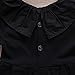 Infant Baby Girls Lovely Button Up Romper Lotus Leaf Collar Bodysuit Outfit Black Long Sleeve Basic Coveralls (3-9M, Black)