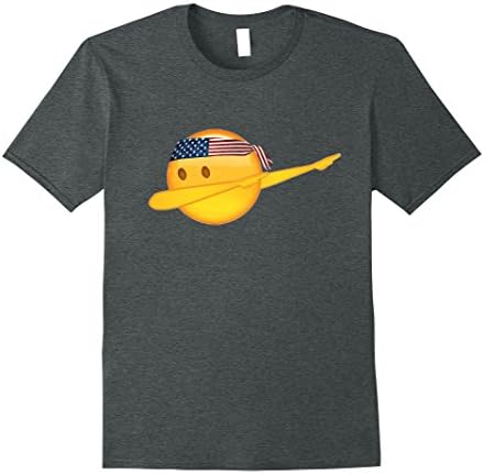 Mens Dabbing Emoji T Shirt | Dab USA Flag  Headband Funny Tee  Small Dark Heather