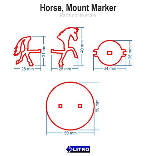 Horse, Character Mount Marker, Grey, 50mm Base (1)