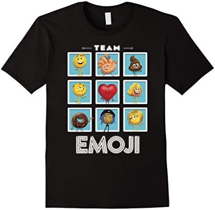 Mens The Emoji Movie Team Emoji Panels Graphic T-Shirt XL Black