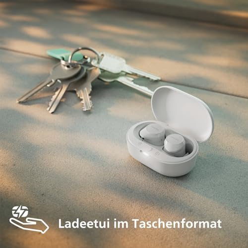 TAT1209WT True Wireless In Ear Bluetooth Headphones - Small Buds. Great Value Natural Sound. Dynamic bass, Pocket-Sized Charging case, Clear Calls - White