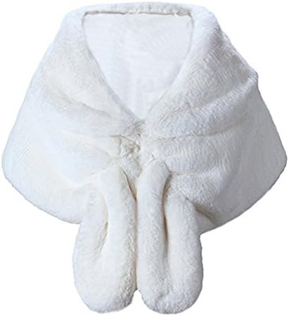 Faux Fur Shawl, Faux Fur Wrap Stole Shrug Pashmina Winter Bridal Wedding Cover Up