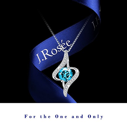 J.Rosée Women's Blue Cubic Zirconia Twist Pendant Necklaces and Stud Earrings Jewelry Gifts with Packing