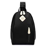ECOSUSI Women Daypack Outdoor Sling Chest Bag Small Nylon Backpacks for College Girls Fashion Travel Bag Black