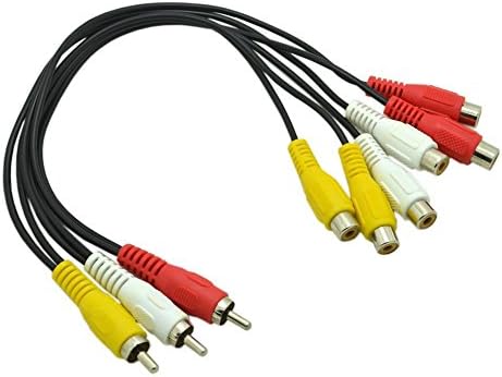 NEORTX 3 RCA Male Jack to 6 RCA Female Plug Splitter Audio Video AV Adapter Cable