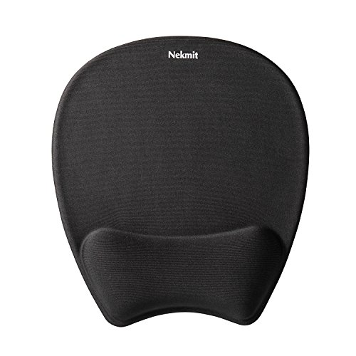 Nekmit Memory Foam Non Slip Keyboard Padding Ergonomic Wrist Rest Beads Support and Large Mouse Gel Pad for Computer and Laptop, Black
