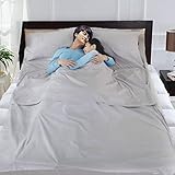 ELLEN Lightweight Travel and Camping Sheet Warm Roomy Cotton Sleeping Bag Liner with Luxurious Space