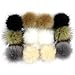 Dr Nezix DIY 12pcs Mix Colors Pompom Ball Faux Fox Fur Fluffy Pom Pom Ball for Hats Shoes Scarves Bag Charms Accessories (E)