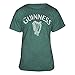 Guinness Vintage Harp Label T-Shirt, X-Large - Green Cotton Graphic Short Sleeve Tee