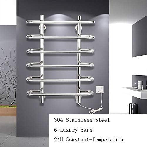 ZJINHUI Towel Warmers, 304 Stainless Steel Electric Towel Rail Bathroom Radiator Heated Towel Rail Heated Towel Rail, 800mmx600mmx192mm Polished,Hardwired