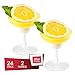 MINI WONDERS Heavy Duty Plastic Clear Single Serve Margarita Cup 2 oz Cocktail Dessert Cups 24 Count Toast Shot Shooter Glasses Disposable Reusable Party Bowls
