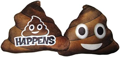 Soft Plush Emoticons Emoji Throw Pillow (Poop Happens)