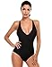 Ekouaer Women Sexy One Piece Swimsuit Straps Back Cross Monokini Bathing Suit (XXL, Black)