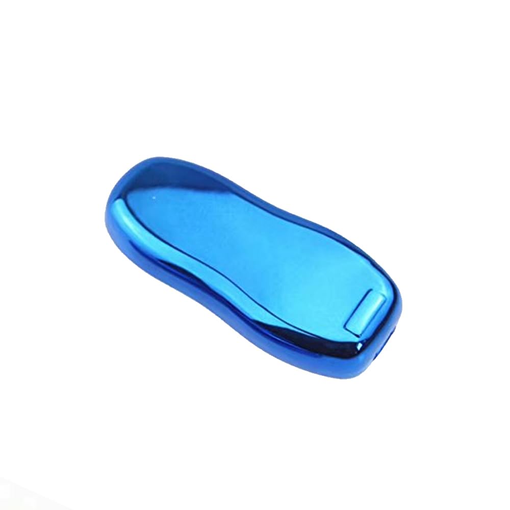 ontto Remote Key Cover Shell Cap Protection Cases Jacket with Keychain for Macan Cayenne Panamera 3 Buttons Blue
