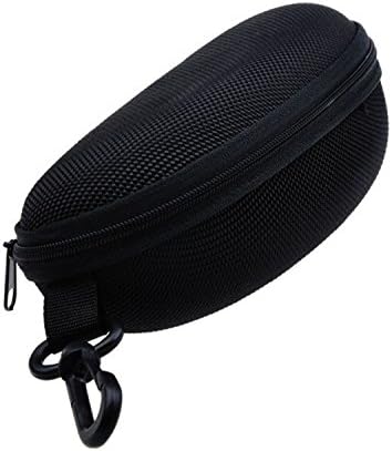 Sunglasses Case, Suitable for Everyday Glasses, Sports Eyeglasses &amp; Goggles - Durable, Zipper Closure - By Eilin (Black)