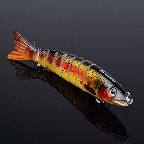 Fishing Lure Kits 5" Multi Jointed Fishing Lures Bait Swimbait Life-like 8 Sections Sinking Tackle Fishing Hooks (A01)