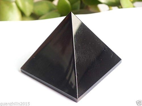 50-55G 1 Natural Obsidian Quartz Crystal Pyramid Healing