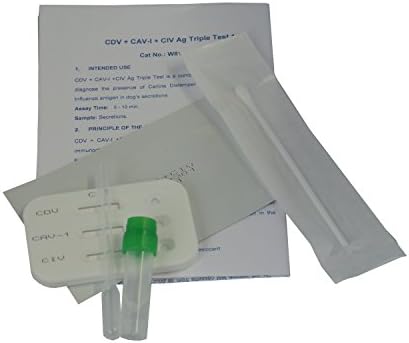 Dog Triple Test Canine Distemper virus, Adenovirus Type-1 &amp; Influenza Kit (5 Test)