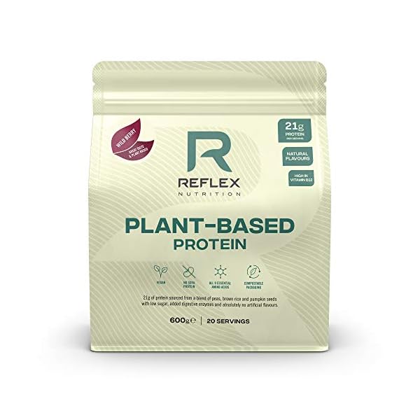 Reflex-Nutrition-Plant-Based-Vegan-Protein-with-B12-Great-Taste-Vegan-Protein-Wild-Berry-600g Reflex Nutrition Plant Based Vegan Protein Powder with B12 | Great Taste | (Wild Berry, 600g)