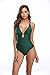 beautyin Women's Solid V Neck One Piece Swimsuit Push Up Bathing Suit Beachear