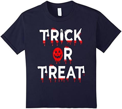 Kids Trick Or Treat Funny Halloween Costume T-shirt for Kids 12 Navy