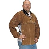 Black Stallion (220CS Cape Sleeves &amp; 20-Inch Bib, Premium Split Cowhide Leather, Stand-Up Corduroy Collar, Satin-Lined Shoulders, Abrasion Resistant, Kevlar Stitching, X-Large, Brown